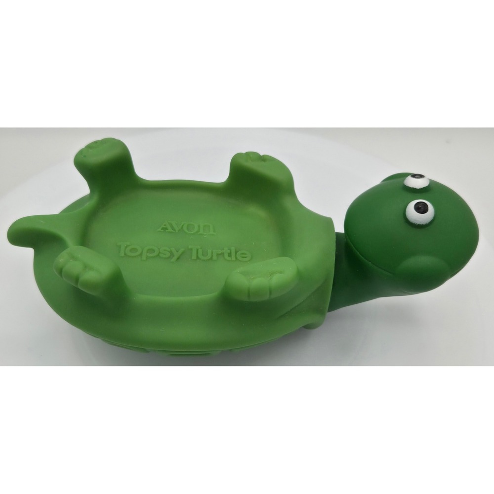 Vintage 1970's Avon Topsy Turtle‎ Green Rubber Soap/Sponge Dish Collectible